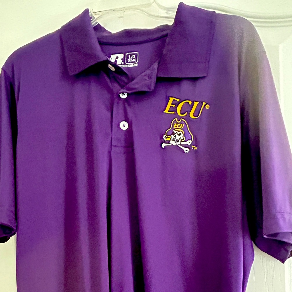 East Carolina University purple golf shirt